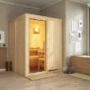 KARIBU Norin Sauna, Naturbelassen, Fichte, 151 X 151 X 198 Cm, Fronteinstieg, Mit Klarglastür, SET Mit Ofen 4,5 KW Integr. Str. 1 KARIBU Norin Sauna, Naturbelassen, Fichte, 151 X 151 X 198 Cm, Fronteinstieg, Mit Klarglastür, SET Mit Ofen 4,5 KW Integr. Str. -Gartenmöbel 30910 1 01.jpg