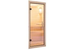 KARIBU Norin Sauna, Naturbelassen, Fichte, 151 X 151 X 198 Cm, Fronteinstieg, Mit Klarglastür, SET Mit Ofen 4,5 KW Integr. Str. -Gartenmöbel 30910 1 03.jpg
