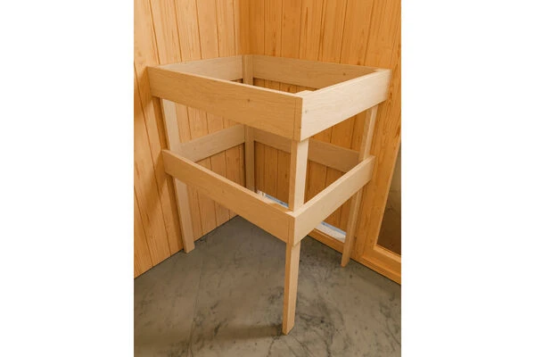 KARIBU Lavea Sauna, Naturbelassen, Fichte, 151 X 196 X 198 Cm, Eckeinstieg,mit Rundbogenelement SET Mit Ofen 4,5 KW Integr. Str. 9 KARIBU Lavea Sauna, Naturbelassen, Fichte, 151 X 196 X 198 Cm, Eckeinstieg,mit Rundbogenelement SET Mit Ofen 4,5 KW Integr. Str. – Bild 7