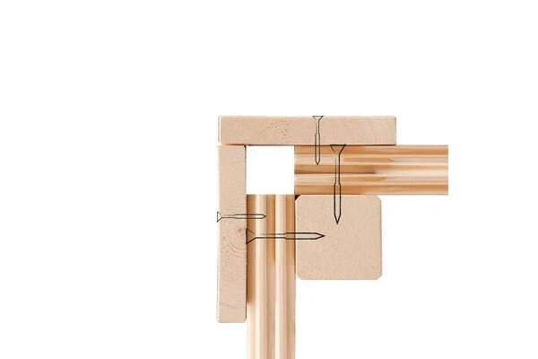 KARIBU Mainburg 4 Saunahaus, Naturbelassen, Fichte, 490x368x229 Cm, SET A Mit Doppelflügeltür Und Vorraum 14 KARIBU Mainburg 4 Saunahaus, Naturbelassen, Fichte, 490x368x229 Cm, SET A Mit Doppelflügeltür Und Vorraum – Bild 12