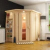 KARIBU Caspin Energiespar-Sauna, Naturbelassen, Fichte, 210x165x202 Cm, Mit Kranz Und 3,6 KW Ofen Integr. Steuerung -Gartenmöbel 31391 2 01.jpg