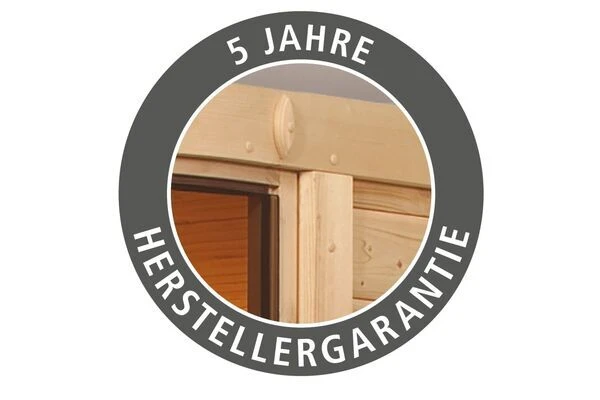 KARIBU Skrollan 2 Saunahaus, Naturbelassen, Fichte, 336x231x227 Cm, Moderne Tür & Holzofen Inkl. Schornstein 15 KARIBU Skrollan 2 Saunahaus, Naturbelassen, Fichte, 336x231x227 Cm, Moderne Tür & Holzofen Inkl. Schornstein – Bild 13