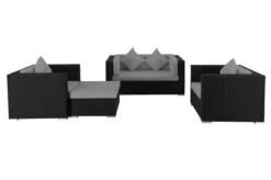 OUTFLEXX Loungemöbel-Set, 5 Personen, Schwarz, Polyrattan, Wasserfeste Kissenbox -Gartenmöbel 3 1299 BOX A.jpg