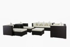 OUTFLEXX Loungemöbel-Set, Braun, Polyrattan, Für 9 Personen, Inkl. Kaffeetisch, Wasserfeste Kissenbox -Gartenmöbel 3 1599 BOX B.jpg