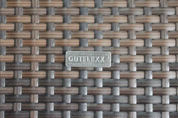 OUTFLEXX Loungemöbel-Set, Braun Marmoriert, 5 Pers, Polyrattan, Wasserfeste Kissenbox, Inkl. Beistelltisch 5 OUTFLEXX Loungemöbel-Set, Braun Marmoriert, 5 Pers, Polyrattan, Wasserfeste Kissenbox, Inkl. Beistelltisch – Bild 3