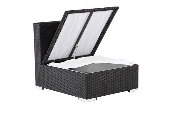 OUTFLEXX Mittelelement, Schwarz, Polyrattan, Inkl. Polster Und Kissen, Wasserfeste Kissenbox 5 OUTFLEXX Mittelelement, Schwarz, Polyrattan, Inkl. Polster Und Kissen, Wasserfeste Kissenbox – Bild 3