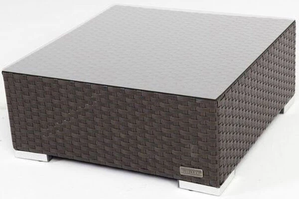 OUTFLEXX Beistelltisch/Hocker, Braun, Polyrattan, Inkl. Glasplatte Und Polster 5 OUTFLEXX Beistelltisch/Hocker, Braun, Polyrattan, Inkl. Glasplatte Und Polster – Bild 3