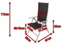 VILLANA Multipositionssessel, Silber/schwarz, Aluminium/Textil, 67 X 58 X 113 Cm, Klappbar 17 VILLANA Multipositionssessel, Silber/schwarz, Aluminium/Textil, 67 X 58 X 113 Cm, Klappbar -Gartenmöbel 4 13397.jpg