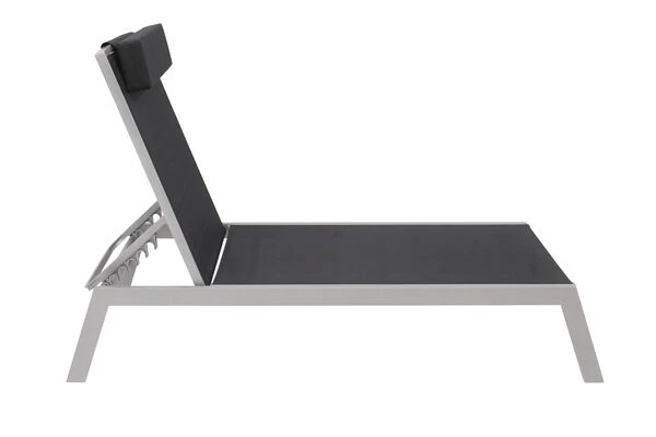 VILLANA Gartenliege, Silber/schwarz, Aluminium/Textil, 198 X 60 X 32 Cm, Verstellbar 6 VILLANA Gartenliege, Silber/schwarz, Aluminium/Textil, 198 X 60 X 32 Cm, Verstellbar – Bild 4
