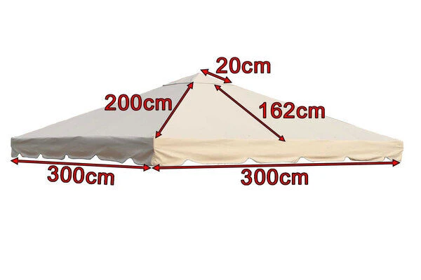 OUTFLEXX Ersatzdach Für Pavillons, Beige, Polyester, 300x300cm 6 OUTFLEXX Ersatzdach Für Pavillons, Beige, Polyester, 300x300cm – Bild 4