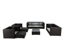 OUTFLEXX Loungemöbel-Set, Braun, Polyrattan, Für 9 Personen, Inkl. Kaffeetisch, Wasserfeste Kissenbox -Gartenmöbel 4 1599 BOX B.jpg