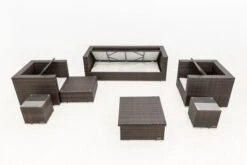 OUTFLEXX Loungemöbel-Set, Braun Marmoriert, Polyrattan, 6 Pers, Wasserfeste Kissenbox, Inkl. Loungetisch -Gartenmöbel 4 16063 BOX D.jpg