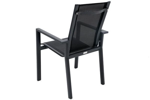 OUTFLEXX Stapelsessel, Anthrazit Matt/schwarz, Alu/Textilene, 60x69x93,5cm 6 OUTFLEXX Stapelsessel, Anthrazit Matt/schwarz, Alu/Textilene, 60x69x93,5cm – Bild 4