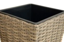 Ploß Rabida Pflanzgefäß, Champagner-meliert, Polyrattan, Konisch, 28x28x40 Cm, Kunststoffeinsatz -Gartenmöbel 4 20152.jpg