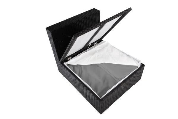 OUTFLEXX Mittelelement, Schwarz, Polyrattan, Inkl. Polster Und Kissen, Wasserfeste Kissenbox 6 OUTFLEXX Mittelelement, Schwarz, Polyrattan, Inkl. Polster Und Kissen, Wasserfeste Kissenbox – Bild 4