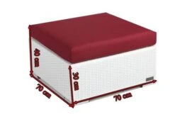 OUTFLEXX Beistelltisch/Hocker, Weiß, Polyrattan, Inkl. Glasplatte Und Polster 9 OUTFLEXX Beistelltisch/Hocker, Weiß, Polyrattan, Inkl. Glasplatte Und Polster -Gartenmöbel 4 2511 8.jpg