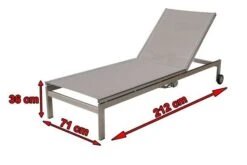 OUTFLEXX Rollliege, Silber, Edelstahl/Textilene,mit Verstellbarer Rückenlehne, 212x71x36cm 10 OUTFLEXX Rollliege, Silber, Edelstahl/Textilene,mit Verstellbarer Rückenlehne, 212x71x36cm -Gartenmöbel 4 7100 3.jpg