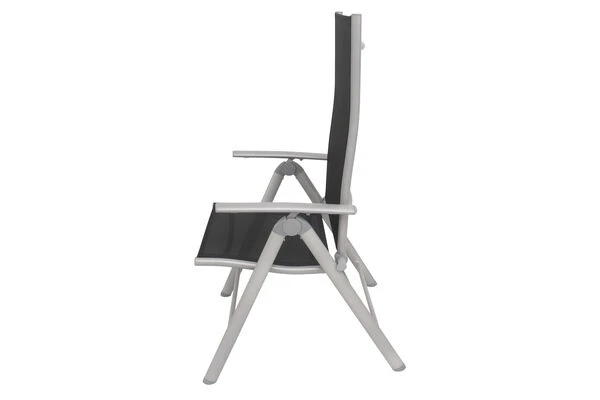 VILLANA Multipositionssessel, Silber/schwarz, Aluminium/Textil, 67 X 58 X 113 Cm, Klappbar 7 VILLANA Multipositionssessel, Silber/schwarz, Aluminium/Textil, 67 X 58 X 113 Cm, Klappbar – Bild 5