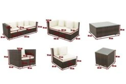 OUTFLEXX Loungemöbel-Set, Braun Marmoriert, Polyrattan, 8 Pers, Wasserfeste Kissenbox, Inkl. Beistelltisch -Gartenmöbel 5 16067 BOX B.jpg