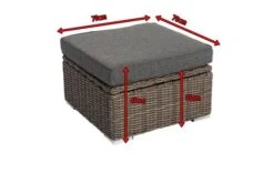 OUTFLEXX Hocker, Grau, Polyrattan, 70 X 70 X 35 Cm, Verstellbare Sitzfläche, Wasserfeste Kissenbox -Gartenmöbel 5 18362 4 BOX.jpg