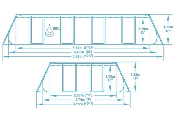 BESTWAY Power Steel Pool Mit Gestell, Grau, 549x274x122cm, Mit Filterpumpe, Leiter, Abdeckplane 7 BESTWAY Power Steel Pool Mit Gestell, Grau, 549x274x122cm, Mit Filterpumpe, Leiter, Abdeckplane – Bild 5