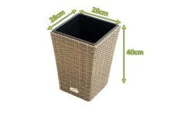 Ploß Rabida Pflanzgefäß, Champagner-meliert, Polyrattan, Konisch, 28x28x40 Cm, Kunststoffeinsatz -Gartenmöbel 5 20152.jpg