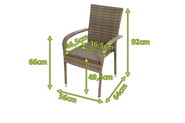 Ploß Rabida Basic Stapelstuhl, Champagner-meliert, Polyrattan, 64 X 56 X 92 Cm, Inkl. Polster 7 Ploß Rabida Basic Stapelstuhl, Champagner-meliert, Polyrattan, 64 X 56 X 92 Cm, Inkl. Polster – Bild 5
