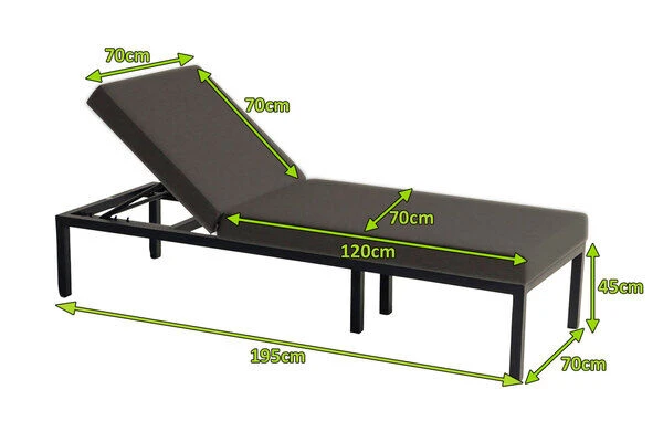 HARTMAN Eva Loungeliege, Sooty, Sunbrella, 195 X 70 X 45 Cm, Rückenlehne Verstellbar, Hohe Liegefläche 7 HARTMAN Eva Loungeliege, Sooty, Sunbrella, 195 X 70 X 45 Cm, Rückenlehne Verstellbar, Hohe Liegefläche – Bild 5