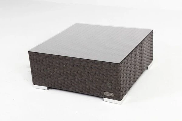 OUTFLEXX Beistelltisch/Hocker, Braun, Polyrattan, Inkl. Glasplatte Und Polster 8 OUTFLEXX Beistelltisch/Hocker, Braun, Polyrattan, Inkl. Glasplatte Und Polster – Bild 6