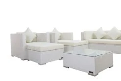 OUTFLEXX Loungemöbel-Set, Weiß, Polyrattan, Für 9 Personen, Inkl. Kaffeetisch, Wasserfeste Kissenbox -Gartenmöbel 6 7173 BOX B.jpg