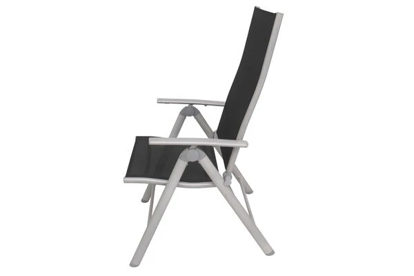 VILLANA Multipositionssessel, Silber/schwarz, Aluminium/Textil, 67 X 58 X 113 Cm, Klappbar 9 VILLANA Multipositionssessel, Silber/schwarz, Aluminium/Textil, 67 X 58 X 113 Cm, Klappbar – Bild 7