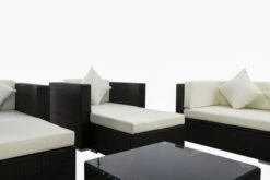 OUTFLEXX Loungemöbel-Set, Braun, Polyrattan, Für 9 Personen, Inkl. Kaffeetisch, Wasserfeste Kissenbox -Gartenmöbel 7 1599 BOX B.jpg