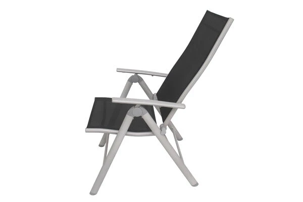 VILLANA Multipositionssessel, Silber/schwarz, Aluminium/Textil, 67 X 58 X 113 Cm, Klappbar 11 VILLANA Multipositionssessel, Silber/schwarz, Aluminium/Textil, 67 X 58 X 113 Cm, Klappbar – Bild 9