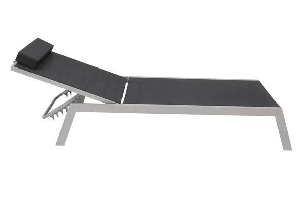 VILLANA Gartenliege, Silber/schwarz, Aluminium/Textil, 198 X 60 X 32 Cm, Verstellbar 11 VILLANA Gartenliege, Silber/schwarz, Aluminium/Textil, 198 X 60 X 32 Cm, Verstellbar – Bild 9