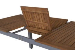 VILLANA Esstischgarnitur, Silber/schwarz, Alu / FSC-Akazienholz, Ausziehtisch 150/200 Cm, 6 Stapelsessel -Gartenmöbel 9 16461.jpg