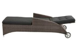 Ploß Rocking Comfort Rollliege, Grau/braun-meliert, Polyrattan, 195x65x42cm, Verstellbar, Hohe Sitzhöhe -Gartenmöbel 9 18208.jpg